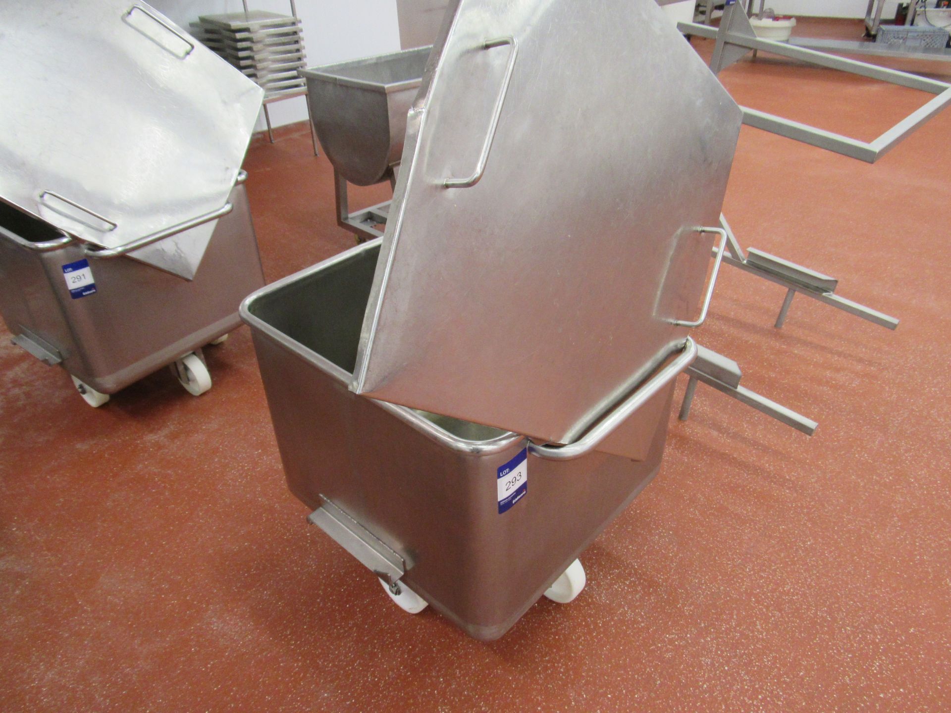Stainless steel mobile tote bin