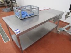 Stainless steel prep table 1800 x 900mm with 2 dra