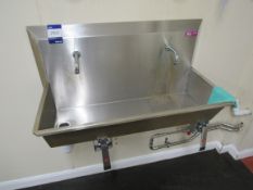 JK55 stainless steel spin spout knee-operated sink This lot forms part of composite lot 408 and at