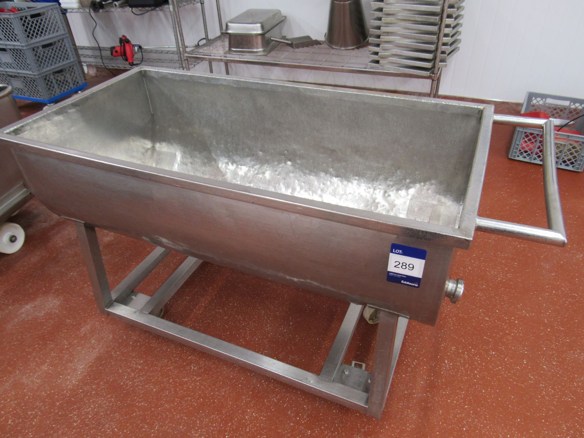 Stainless steel mobile trough/D Bin 1200 x 610mm - Image 2 of 2