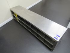 Stainless steel 16 compartment step over bench 190