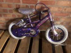 Bumper Glitter 12” Wheel Girls Bike, Complete with Stabilisers (Unboxed)