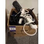 Box to contain computer/monitor mains cables, kettle leads, surge protector, extension cables,