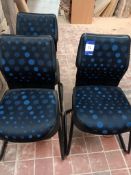 3 x Upholstered patterned meeting room/waiting room/staff room chairs