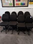 8 x Black upholstered office chairs