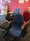 8 x Office chairs various styles and colours