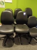 6 x Height & back adjustable leather look office chairs