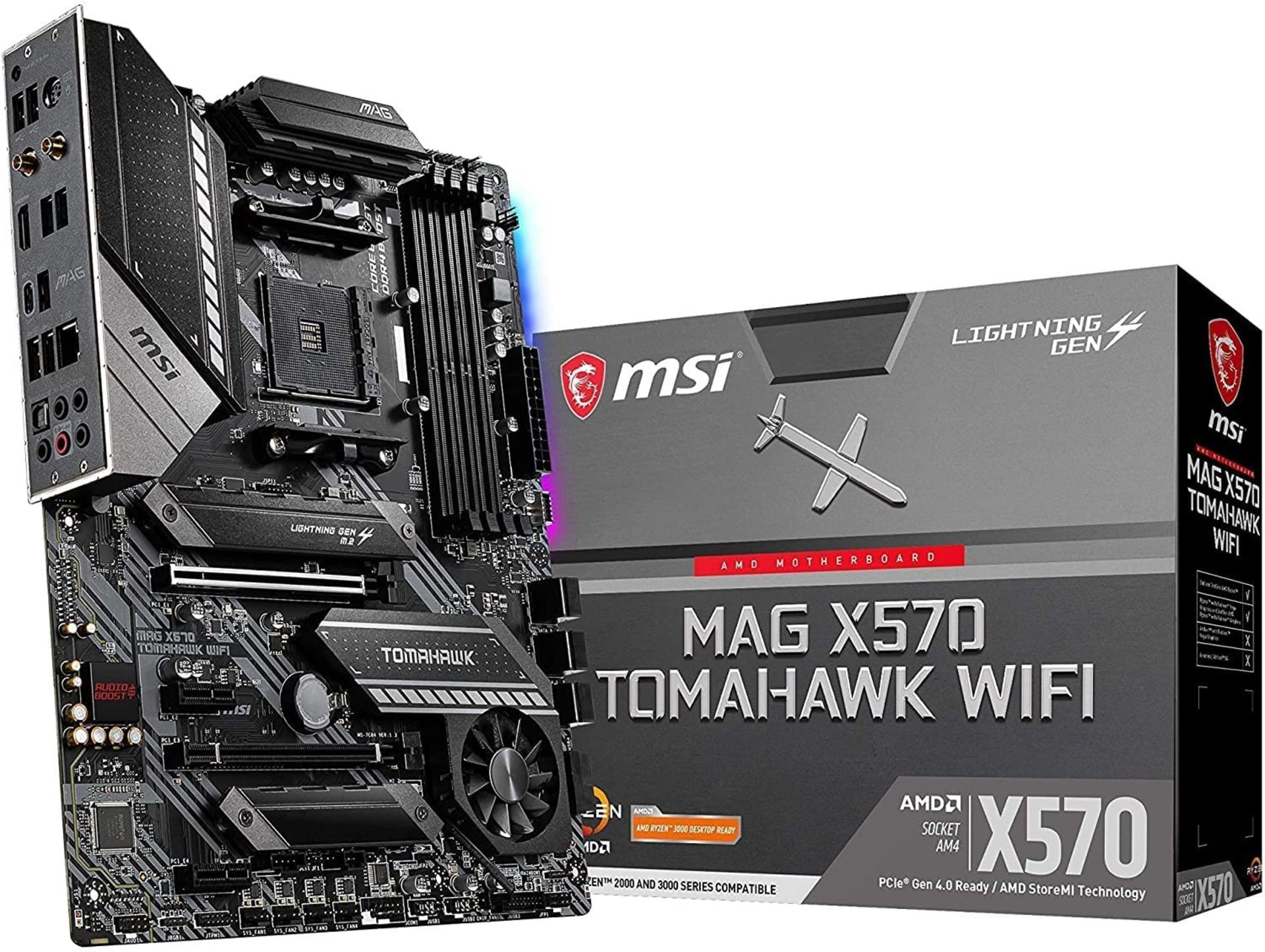 MSI MAG X570 Tomahawk Wifi Arsenal Motherboard (AMD X570, 2x PCI-E 4.0 x16, RAID 0, 1, 10, Intel Wi-