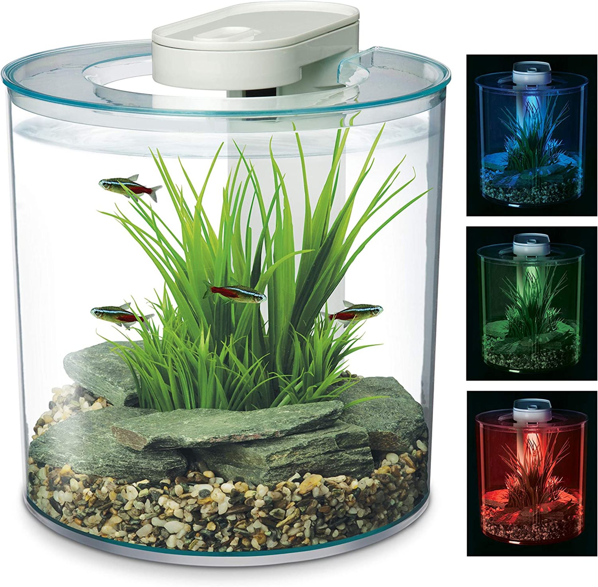 Marina 360 Aquarium with Remote Control LED Lighting, Multi-colour, 10 Litre