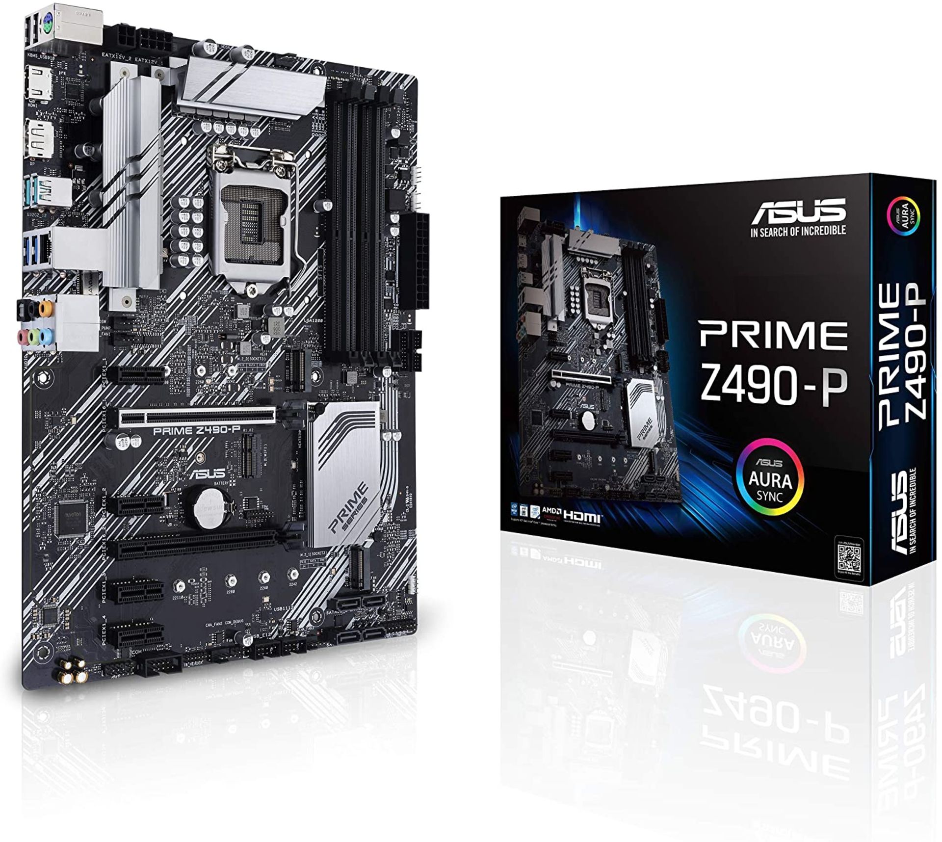 ASUS Prime Z490-P Intel Z490 LGA 1200, Dual M.2, 11 DrMOS Power Stages, DDR4 4600, 1 GB Ethernet, HD