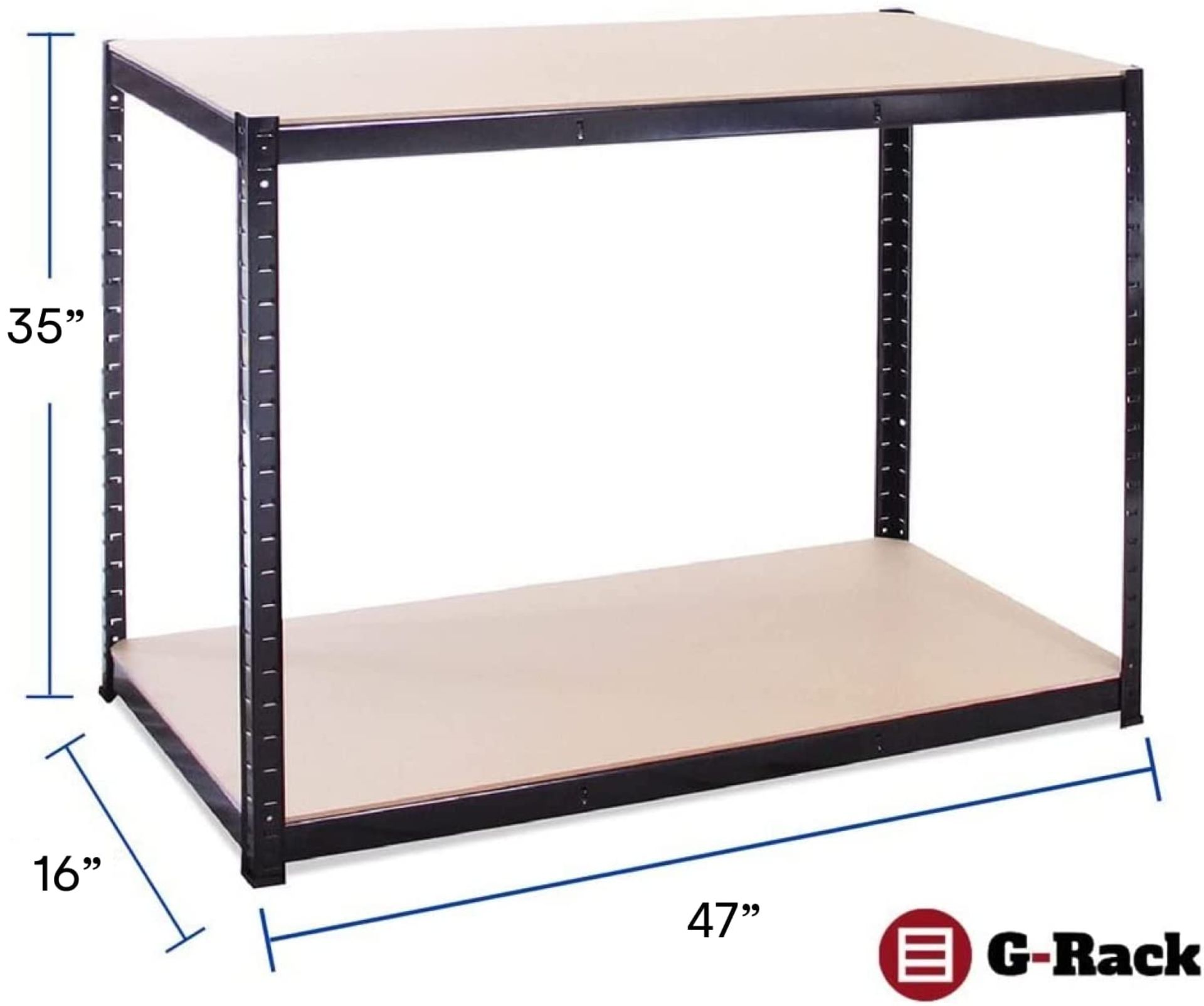 Garage Workbench & Shelving: 90cm high x 120cm wide x 60cm deep | Heavy Duty Racking Shelves for Sto