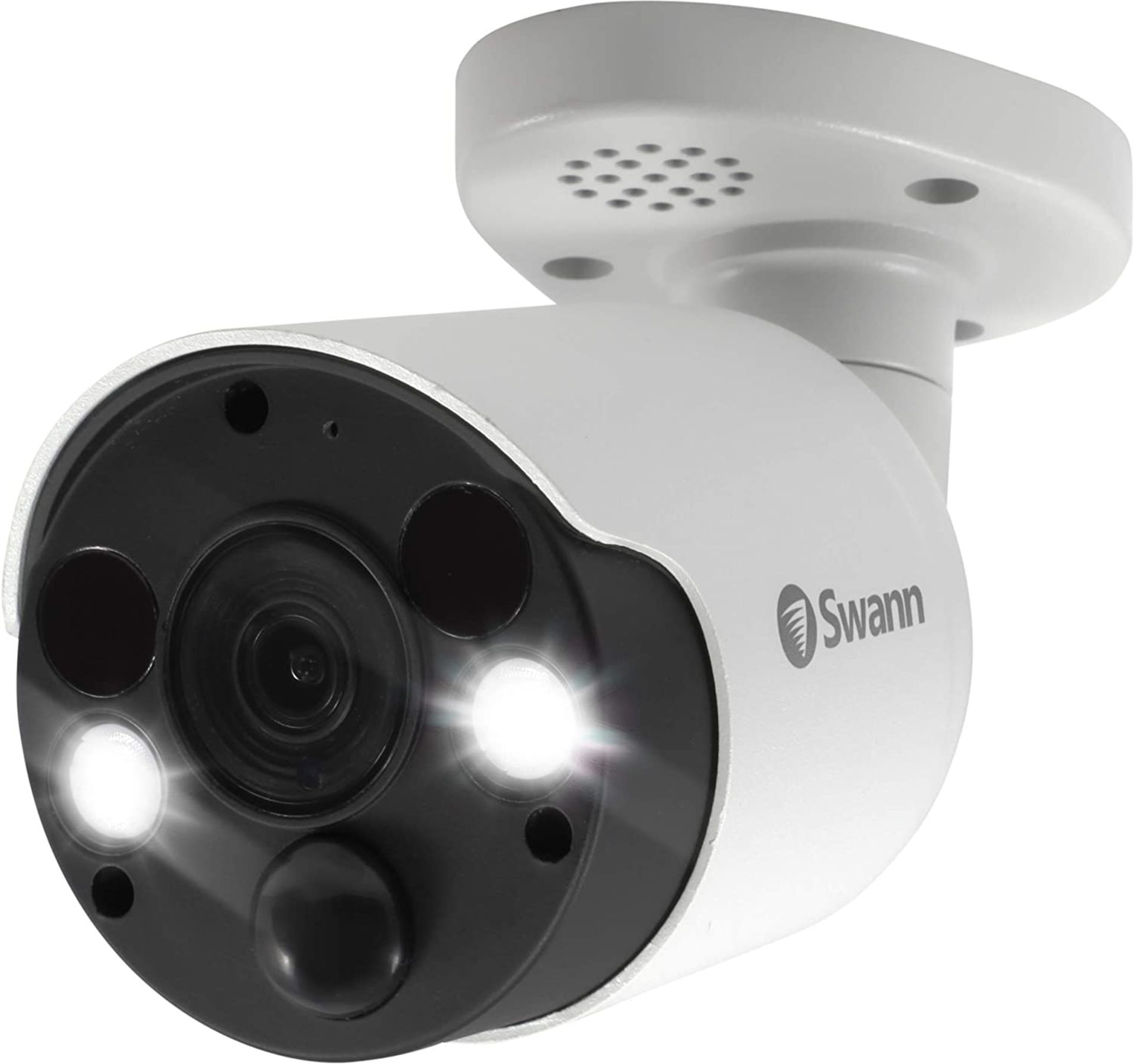 Swann CCTV 4K Thermal Sensing Bullet IP Security Camera with Face Recognition, Spotlights, and 2-Way