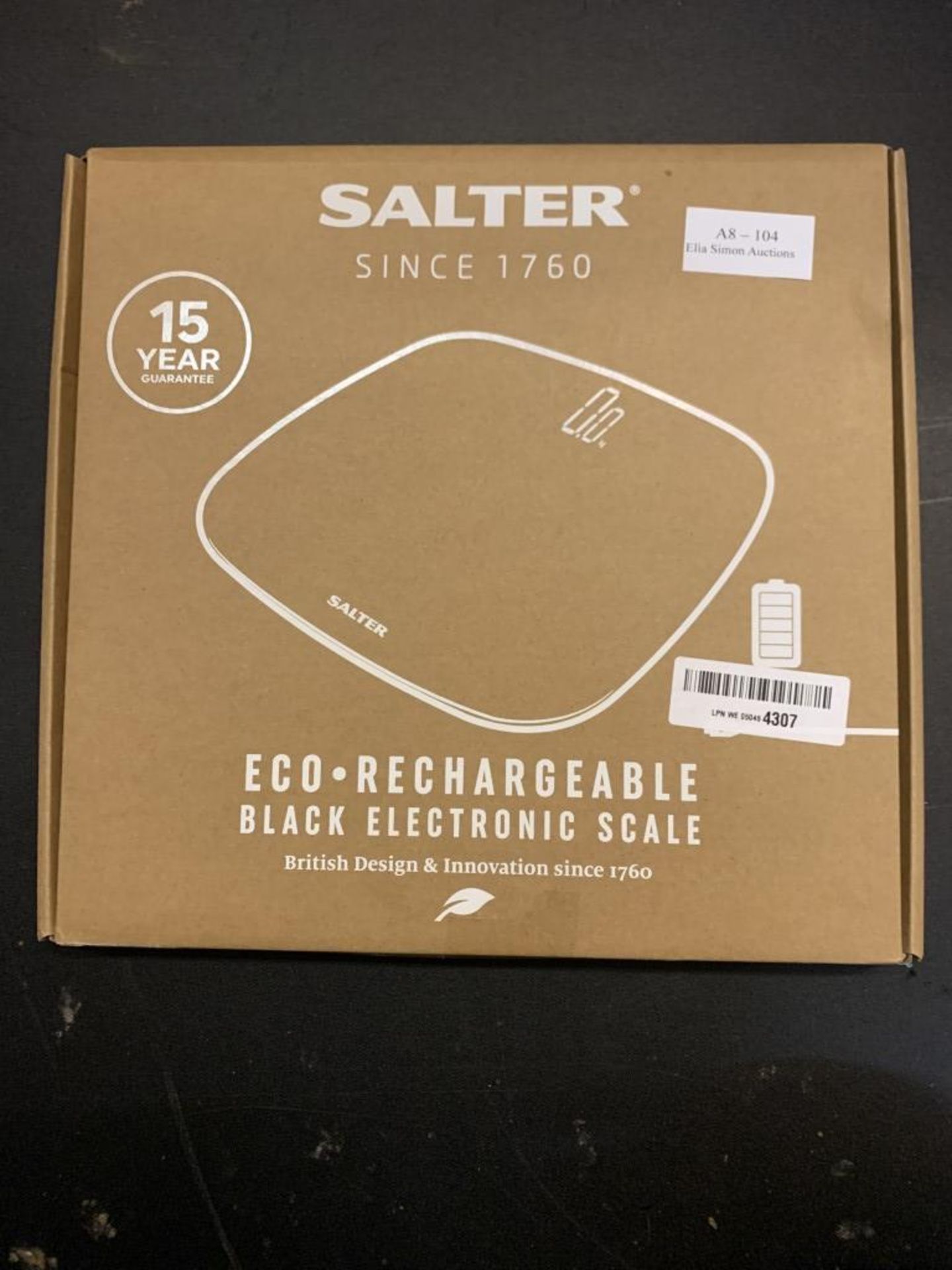 Salter Eco Rechargeable Digital Bathroom Scale - Ultra Slim, Tempered Glass Body Weighing Scale, Eas - Image 2 of 2