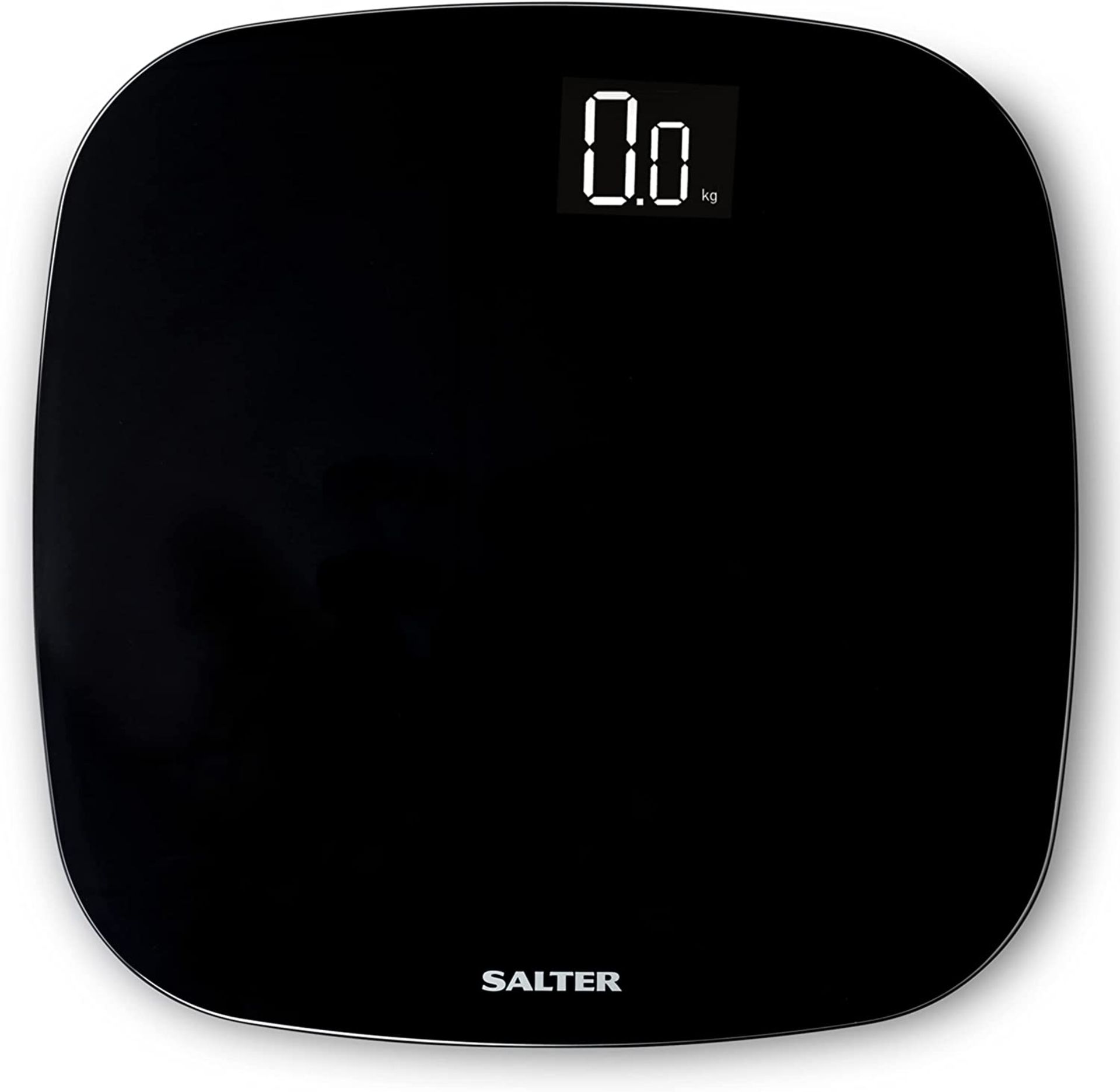 Salter Eco Rechargeable Digital Bathroom Scale - Ultra Slim, Tempered Glass Body Weighing Scale, Eas