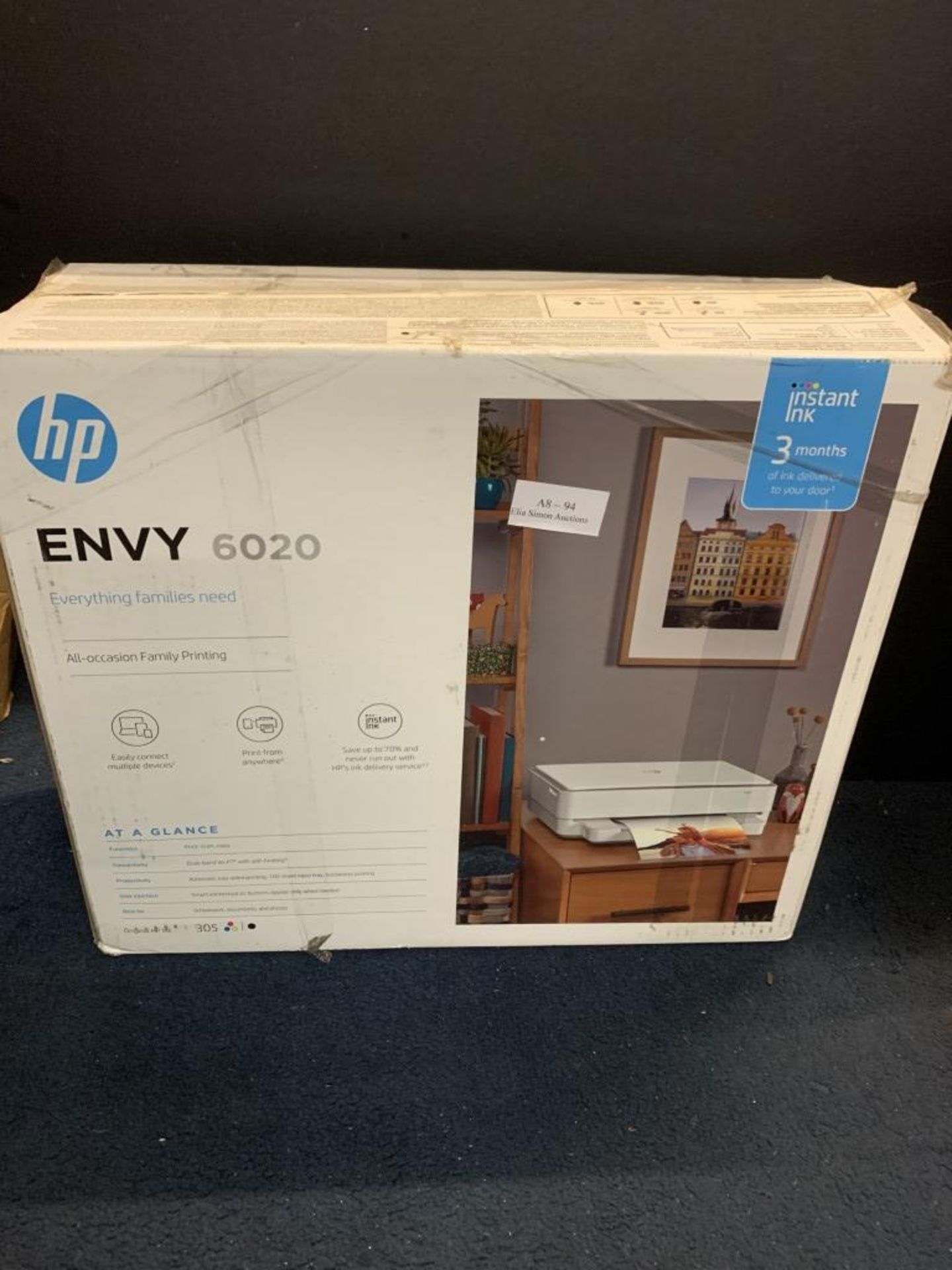 HP ENVY 6020 All-in-One Printer with Wireless Printing, Instant Ink with 3 Months Trial, White - Image 2 of 2