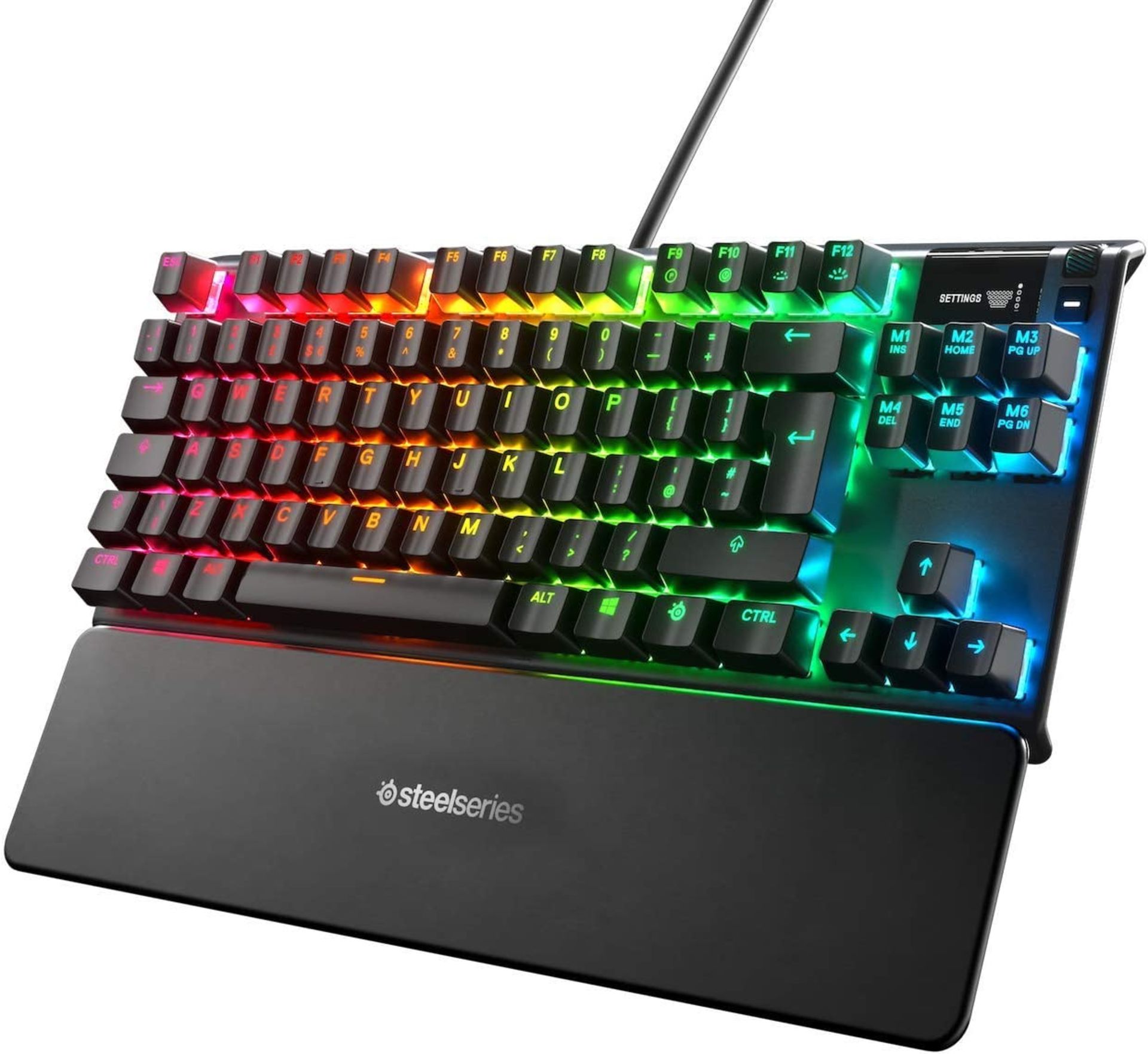 SteelSeries Apex 7 TKL Mechanical Gaming Keyboard, OLED Display, Red Switches, English QWERTY Layout