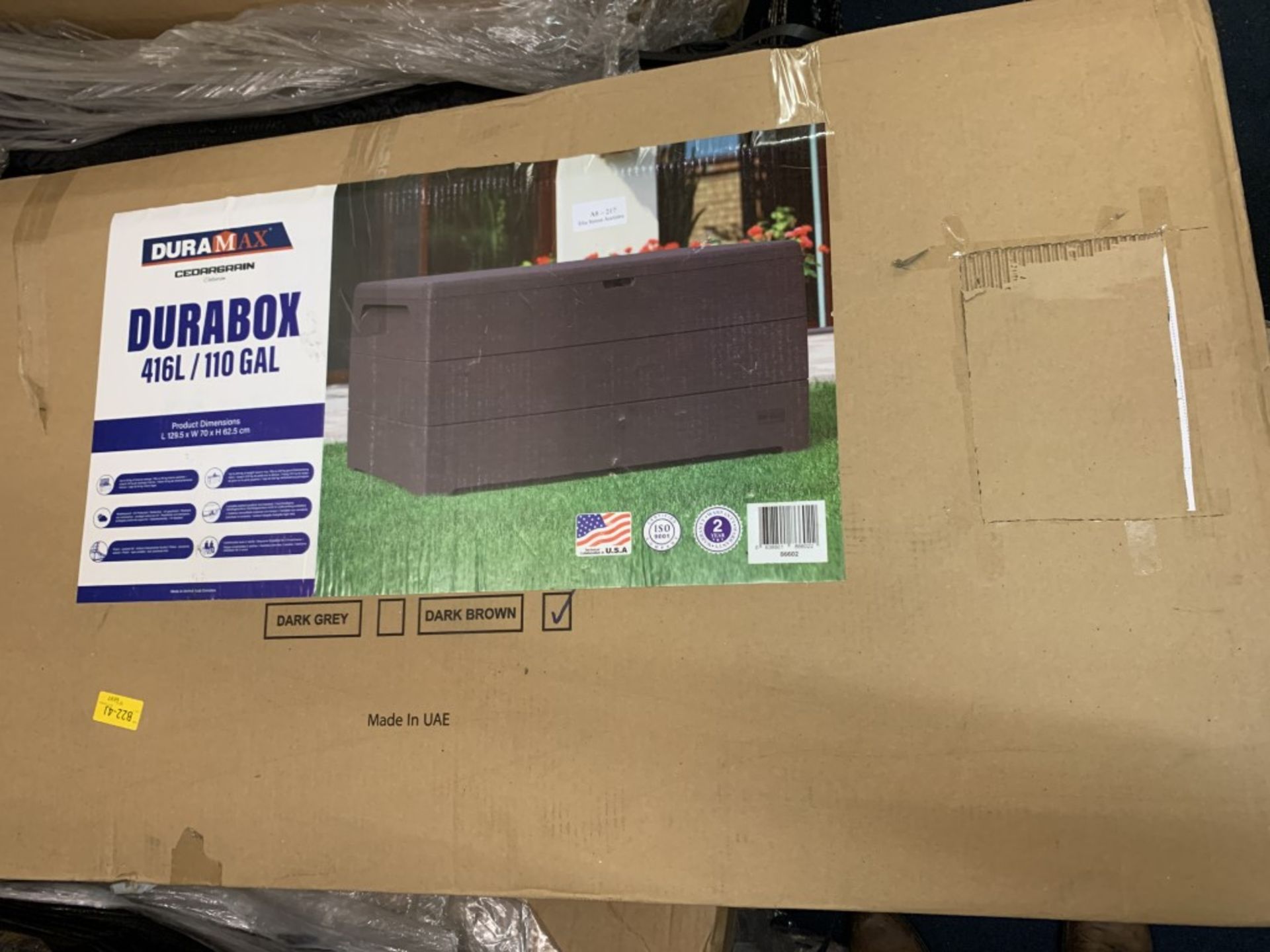 Duramax Cedargrain Durabox 416 Litre/ 110 Gallon, Outdoor Plastic Deck Box and Garden Furniture Orga - Image 2 of 2