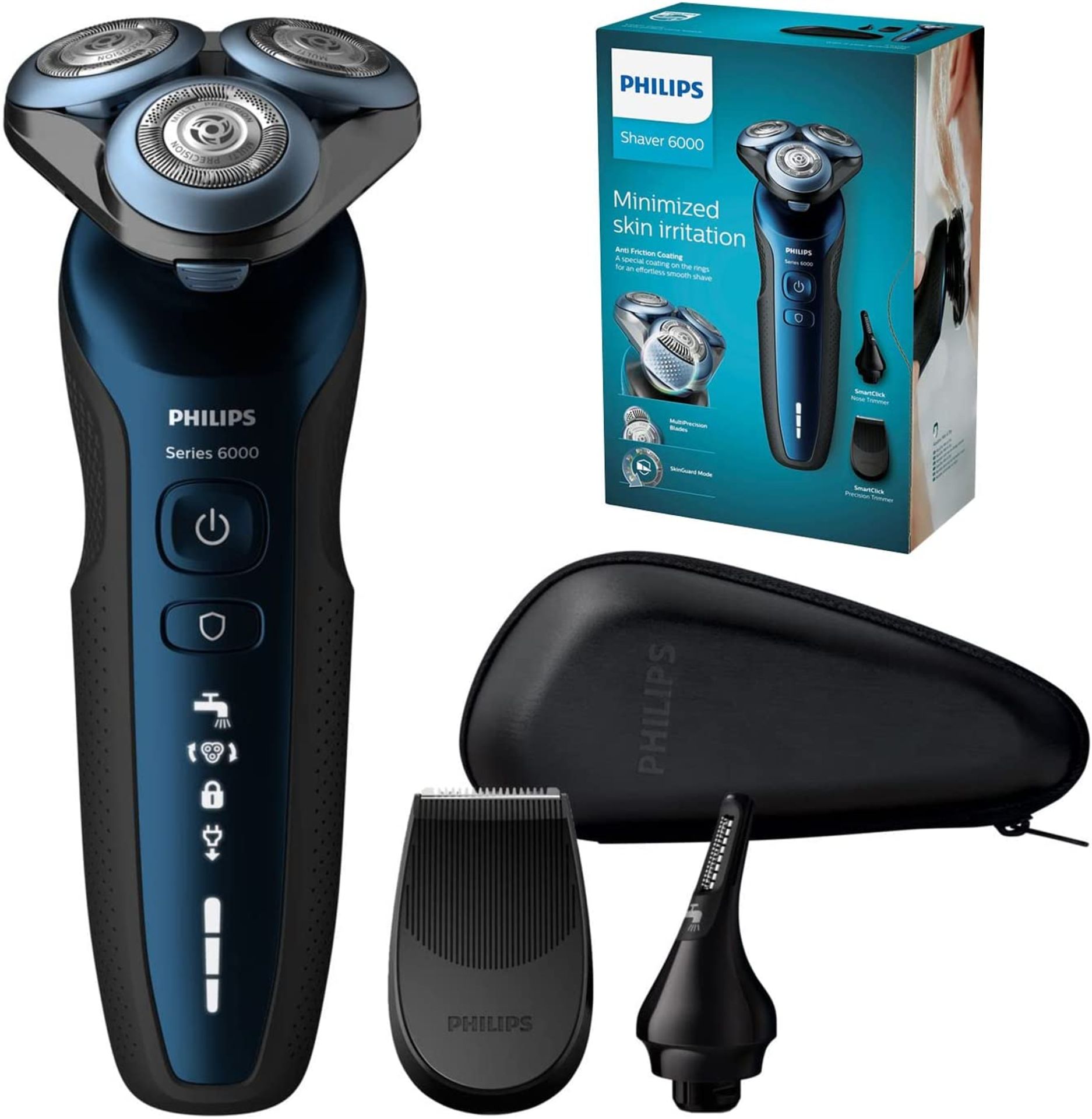 Philips Series 6000 Wet & Dry Mens Electric Shaver with Precision Trimmer and Nose Trimmer - S6650/4