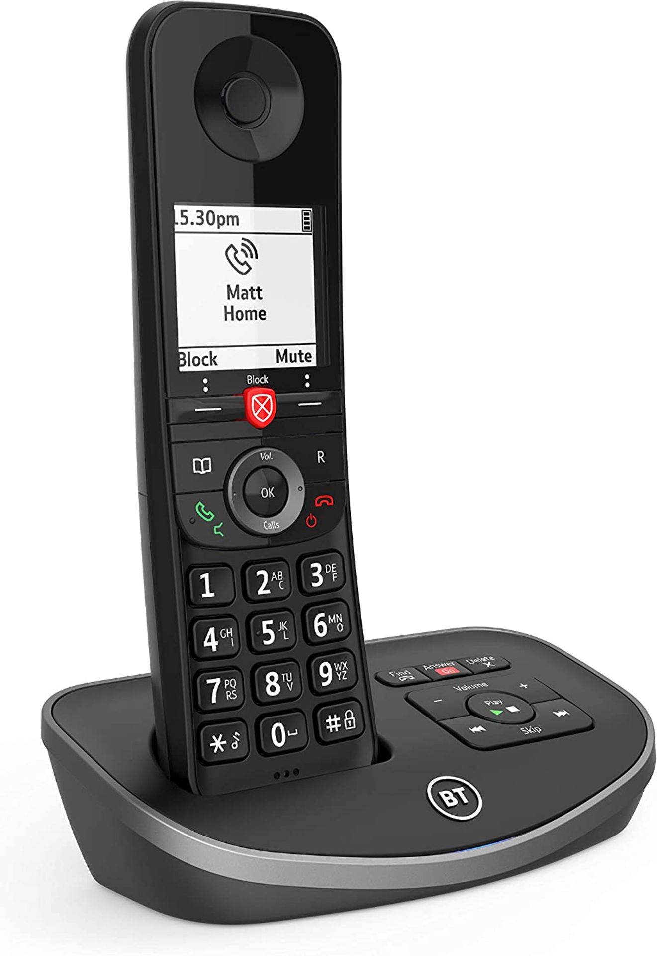 BT Advanced Cordless Home Phone with 100 Percent Nuisance Call Blocking and Answering Machine, Singl