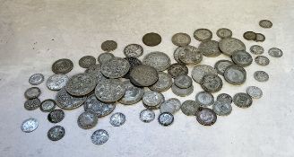 Various pre-47 British coinage including Half Crowns, Florins, Two Shillings, One Shillings,