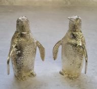 A silver plated novelty cruet set in form of penguins