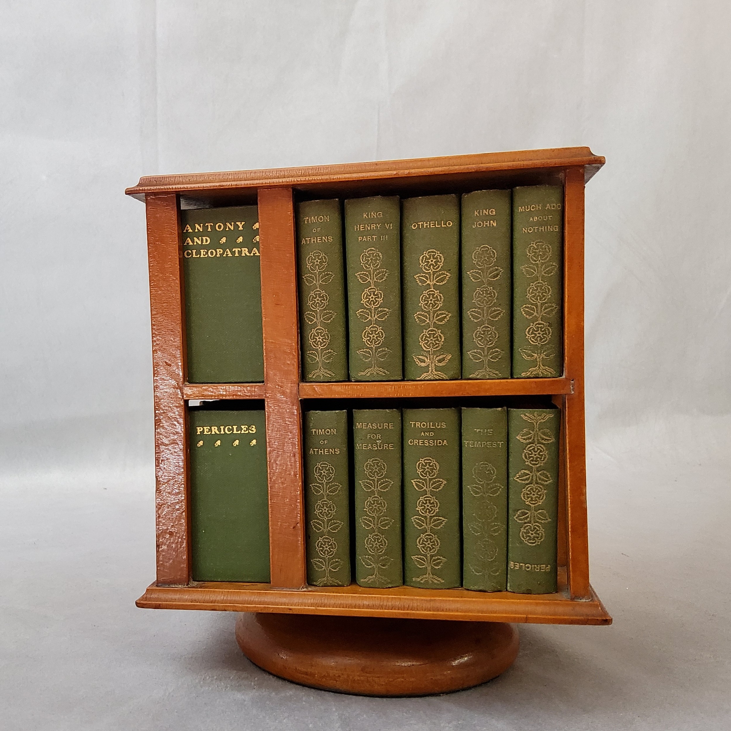A 19th-century revolving miniature bookcase, containing miniature editions of the work of William - Image 3 of 6