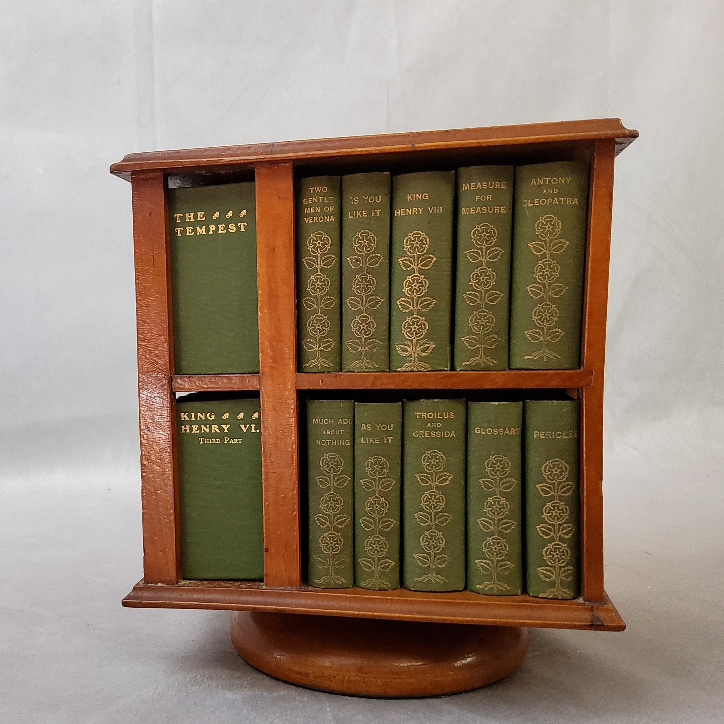 A 19th-century revolving miniature bookcase, containing miniature editions of the work of William - Image 4 of 6