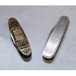 Advertising - a scarce GLOSSO brass penknife, the handles embossed in relief on the obverse GLOSSO