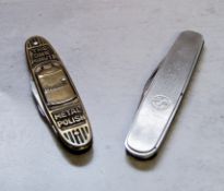 Advertising - a scarce GLOSSO brass penknife, the handles embossed in relief on the obverse GLOSSO