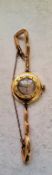 A Victorian 15ct gold lady's dress watch, half hunter case,  Swiss movement, enamel dial and breguet