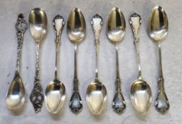 A set of six 19th century Dutch silver teaspoons, sword hallmark 64.61g; two Dutch silver