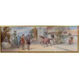 Charles Cattermole (1832-1900) "The Shire Horse" watercolour, signed to lower right 15 x 44cms,