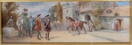 Charles Cattermole (1832-1900) "The Shire Horse" watercolour, signed to lower right 15 x 44cms,