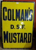 A 1950's Colman's D.S.F. Mustard enamel sign 92 x 61cms good condition