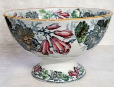 A Victorian Charles Hobson Wreath Pattern eathenware pedestal fruit bowl, c1890