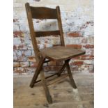 Vintage wooden folding chair, dimensions height 86cm x width 41cm x depth 48.5cm, seat height