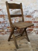 Vintage wooden folding chair, dimensions height 86cm x width 41cm x depth 48.5cm, seat height