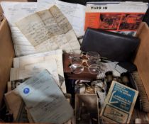 Boxes & objects including a WWII facsimile handwritten letter by Clementine Churchill regarding
