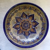 Decorative Ceramics  - substantial German Westerwald type fruit bowl, boldly decorative cobalt