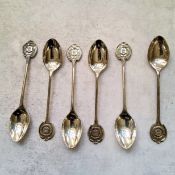 A set of six silver Brimton Golf Club prize spoons, each engraved with a month & year including May,