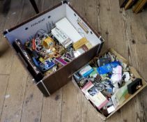 A vast quantity of costume jewellery in two boxes
