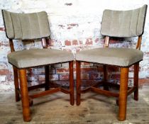 A pair of Art Deco walnut and bentwood bedroom chairs c.1930 with 'T.B&W. Cockayne Cabinet