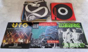 Vinyl 7" singles including UFO, Shoot Shoot limited edition clear; Scorpions Is there Anybody There?