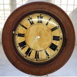An early 20th century folkart wooden clock dial with surround. 33cm diameter.