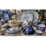 Blue & white including K & CO Late Mayers Carnation pattern tureen & cover; another smaller; K &