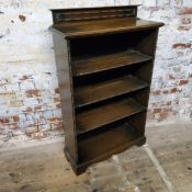 1940's oak floor standing book case 124cm heigh x 76.5cm wide x 28cm deep