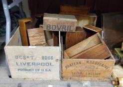 Advertising - a Bovril small wooden packaging crate, stamped to base 'Coop.soc Ironbar Lane,
