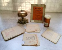 Sign writer's gold leaf booklets with many complete sheets of English gold leaf c.1940; a desk