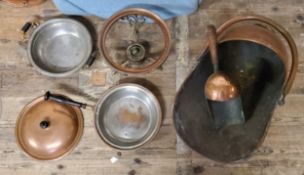 Kitchenalia metalware - A late Victorian Stamping and Spinning Company,  Birmingham, UK copper and