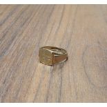 A 9ct gold signet ring, monogrammed MS, size Q1/2, 3.94g